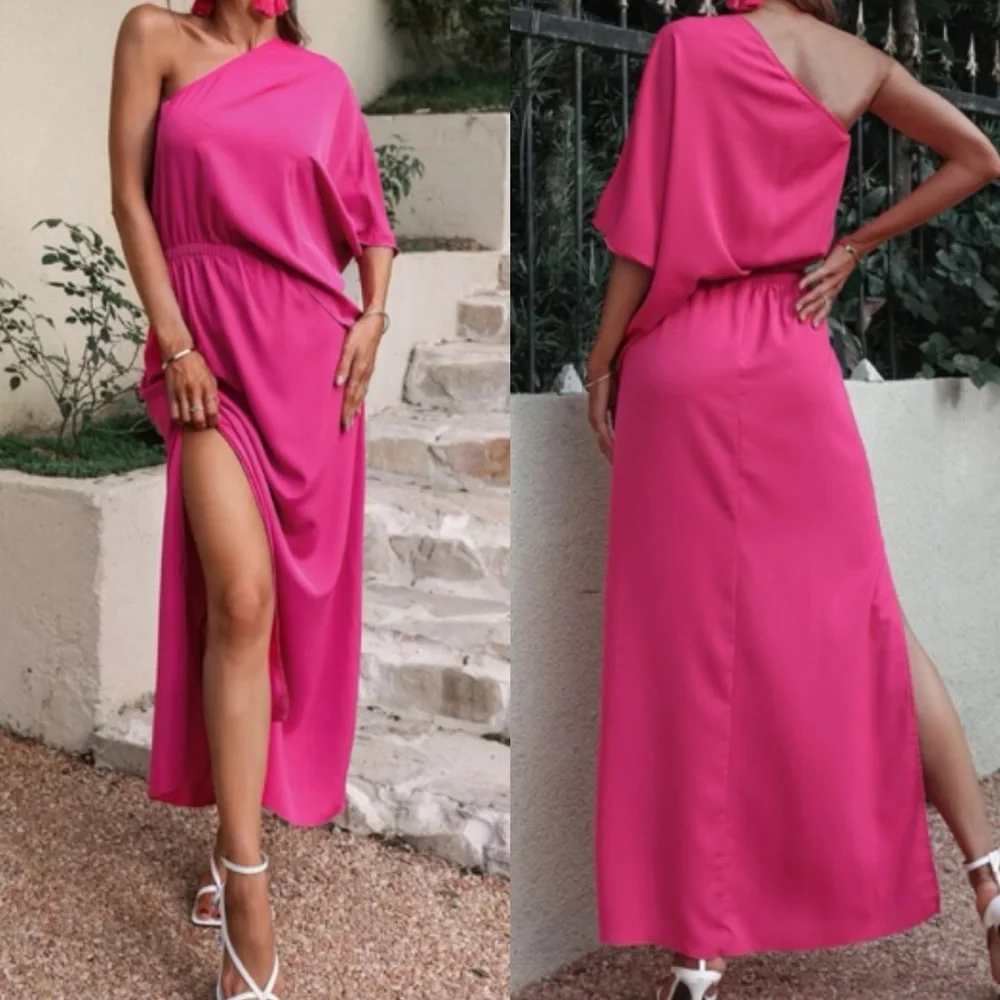 Boho one shoulder slit thigh maxi dress - Picture 7 of 13